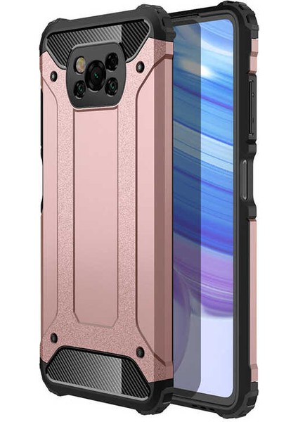Xiaomi Poco X3 Kılıf Crash Silikon Kapak - Rose Gold