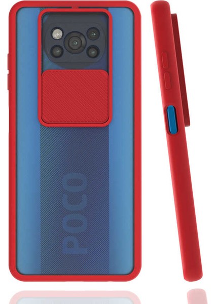 Xiaomi Poco X3 Kılıf Lensi Kapak - Kırmızı