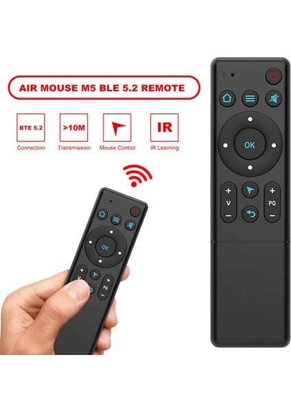 M5 Bluetooth 5.2 Tv Uzaktan Kumanda Hava Kızılötesi Uzaktan Kumanda Tv Kutusu Projektör ve Pc Akıllı Ev Için (Yurt Dışından)