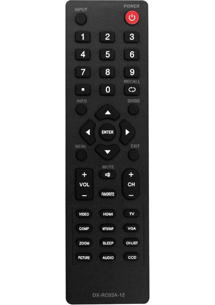DX-32E250A12 DX-24E150A11 DX-19LD150A11 DX-L42-10A DX-L40-10A LCD Hdtv Tv Için DX-RC02A-12 Uzaktan Kumandayı Değiştirin (Yurt Dışından)