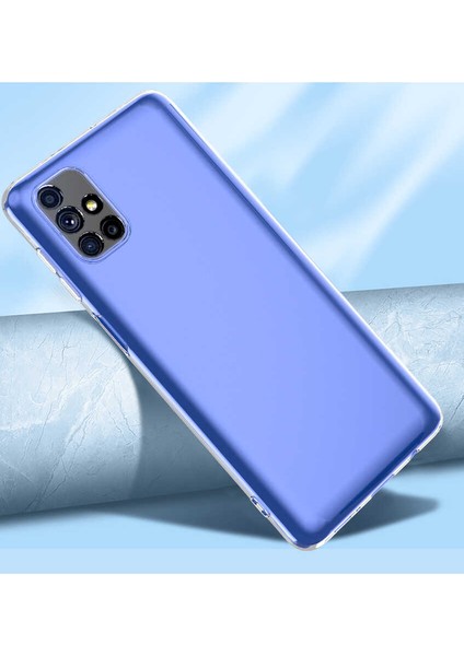Galaxy M51 Kılıf Kamera Korumalı Süper Silikon Kapak-Renksiz