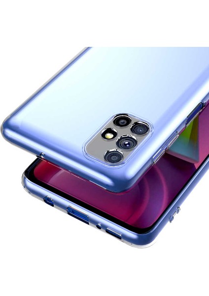 Galaxy M51 Kılıf Kamera Korumalı Süper Silikon Kapak-Renksiz