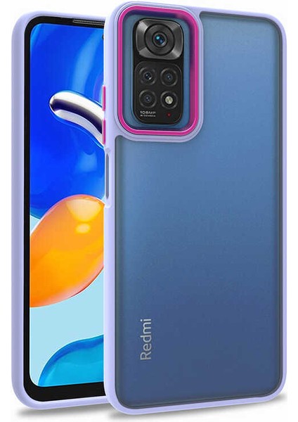 Xiaomi Redmi Note 11 Global Kılıf Flora Kapak-Lila