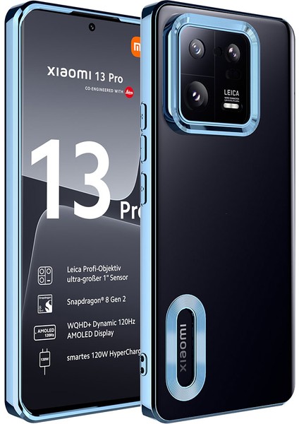 ZORE Xiaomi Mi 13 Pro Kılıf Kamera Korumalı Logo Gösteren Omega Kapak-Mavi