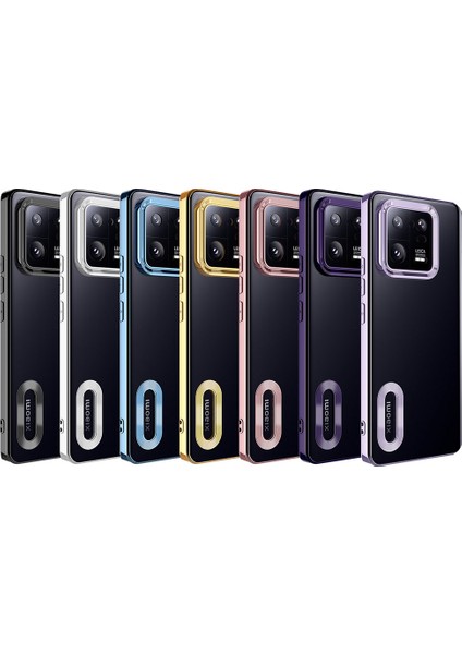 ZORE Xiaomi Mi 13 Pro Kılıf Kamera Korumalı Logo Gösteren Omega Kapak-Mavi