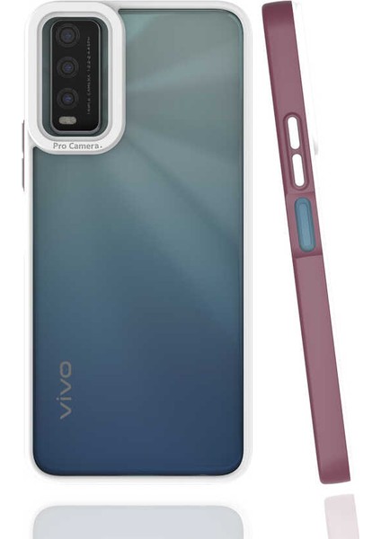 Vivo Y20S Kılıf Mima Kapak-Mürdüm