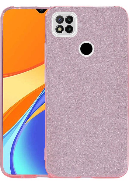 Xiaomi Redmi 9c Kılıf Shining Silikon-Pembe