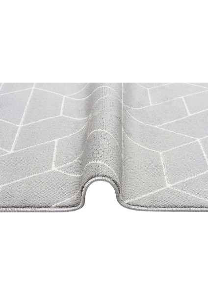 Lounge Serisi Etnik Desenlere Sahip Salon Oturma Odası Koridor Yumuşak Modern Halı 03 Grey Whıte