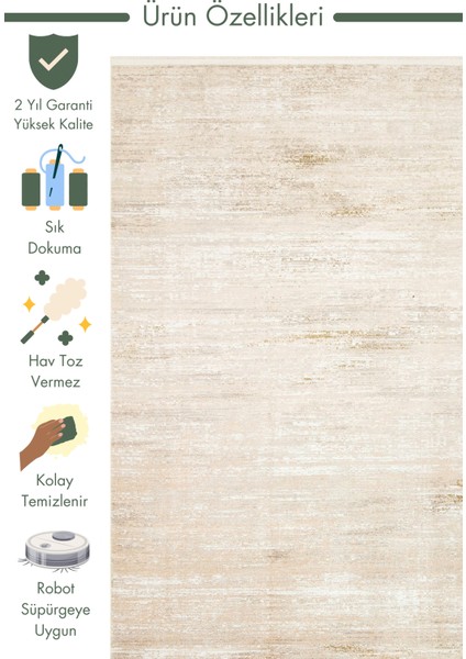 Marble Serisi Modern Desenli Salon Oturma Odası Koridor Antre Şık Halı 01 Cream Beıge