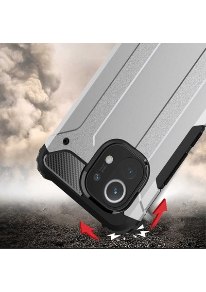 Xiaomi Mi 11 Kılıf Crash Silikon Kapak-Gri