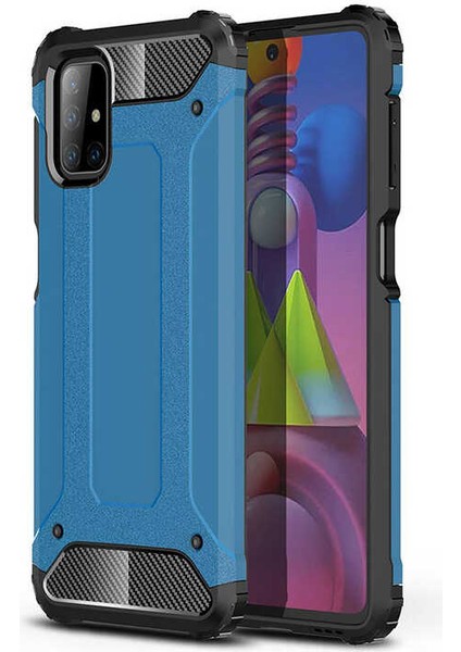 Galaxy M51 Kılıf Crash Silikon Kapak-Mavi