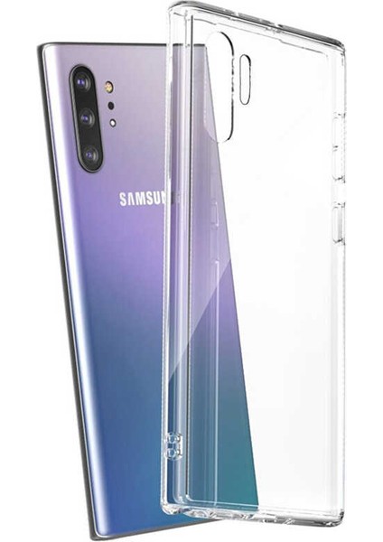ZORE Galaxy Note 10 Plus Kılıf Kamera Korumalı Süper Silikon Kapak-Renksiz