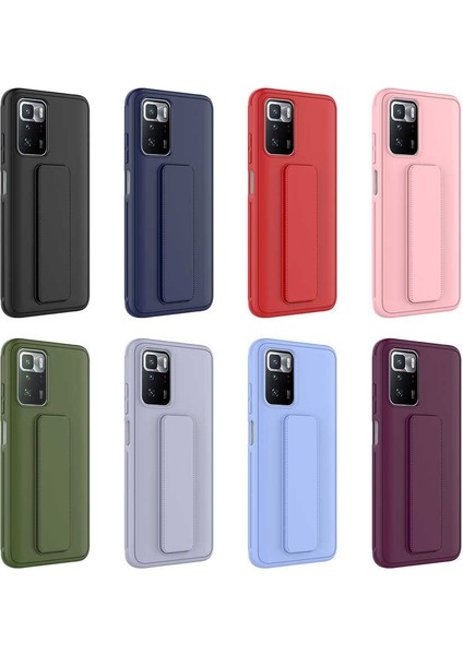 ZORE Xiaomi Redmi 10 Kılıf Qstand Kapak-Lila