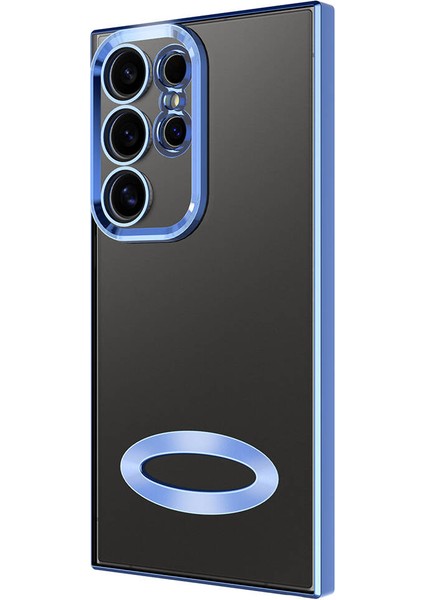 ZORE Galaxy S24 Ultra Kılıf Kamera Korumalı Logo Gösteren Omega Kapak-Siyah