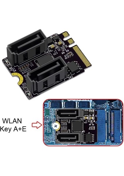 M.2 Key A+E To Sata3.0 Expansion Wifi Port Çevirici Çoklayıcı Adaptör