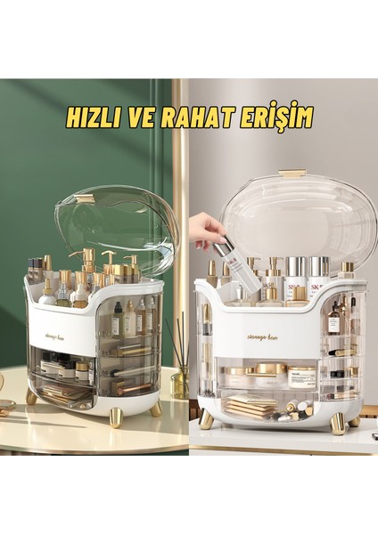 Makyaj Aksesuar, Fırça ve Takı Düzenleyici Makyaj Kutusu Çok Amaçlı Çekmeceli Kozmetik Organizer