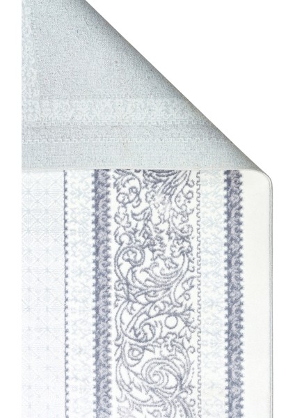 Smooth Yıkanabilir Kaymaz Parlak Oturma Odası Salon Koridor Ince Dokuma Modern Halı 102 Grey Xw