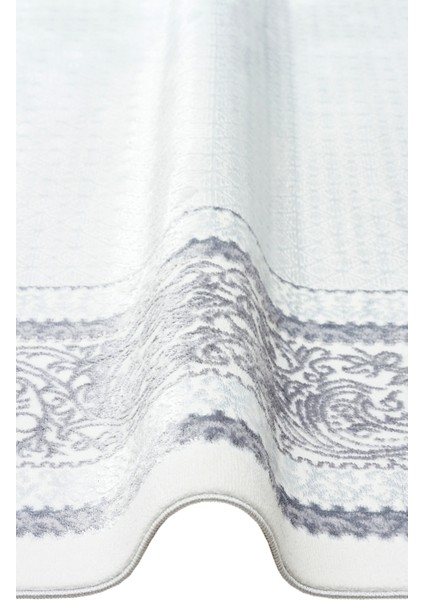 Smooth Yıkanabilir Kaymaz Parlak Oturma Odası Salon Koridor Ince Dokuma Modern Halı 102 Grey Xw