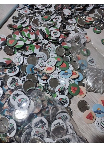Filistin Desenli Yeni Rozet 100 Adet Karışık
