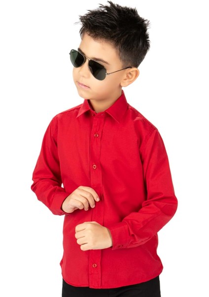 Düz Renk Erkek Çocuk Gömlek MNK0575 fırsatları