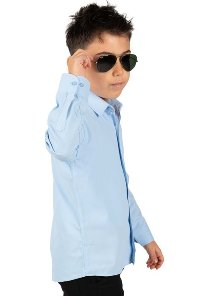 Düz Renk Erkek Çocuk Gömlek MNK0575 modelleri