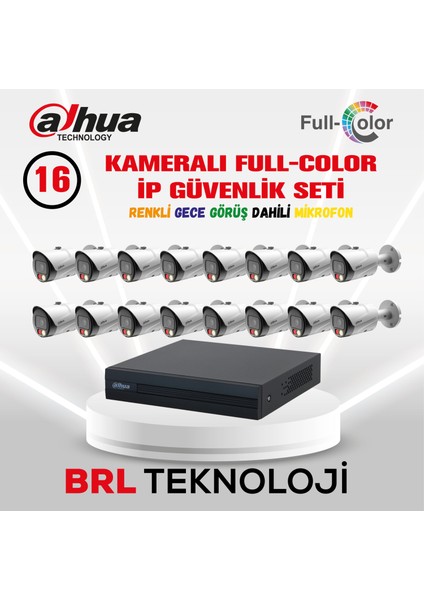 16 Kameralı Full Color Ip Güvenlik Kamera Seti