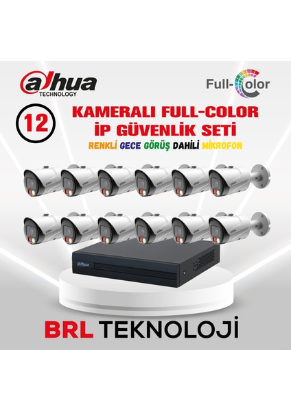 12 Kameralı Full Color Ip Güvenlik Kamera Seti