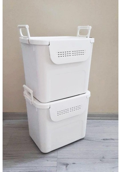 Motek Mybox 2X30 Litre Kulplu Çok Amaçlı Organizer Saklama Kutusu-Mt-35