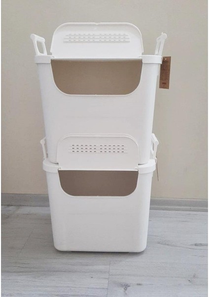 Motek Mybox 2X30 Litre Kulplu Çok Amaçlı Organizer Saklama Kutusu-Mt-35