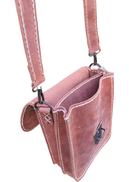 Hephaistos Model Deri El Yapımı Taba Renk Omuz Çantası Vintage Model modelleri