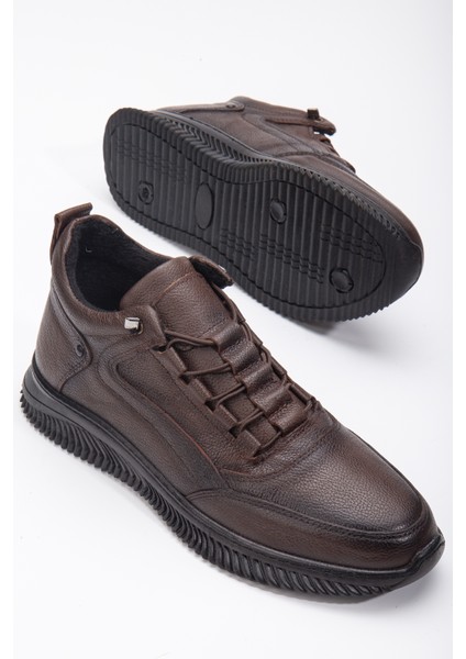 Deri Lastik Bağcıklı Erkek Yarım Bilek Bot