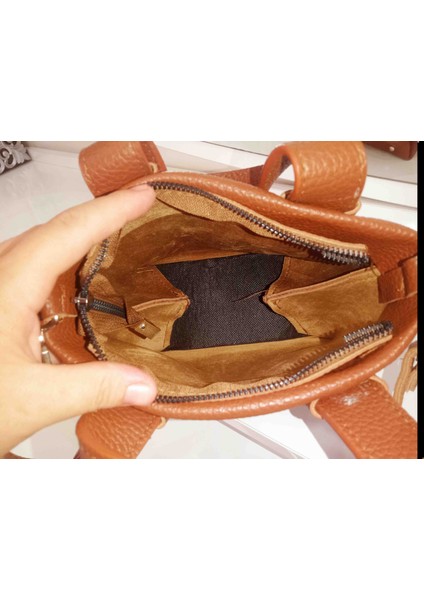 EGE18BAGS Kremit Rengi Deri El ve Omuz Çantası modelleri