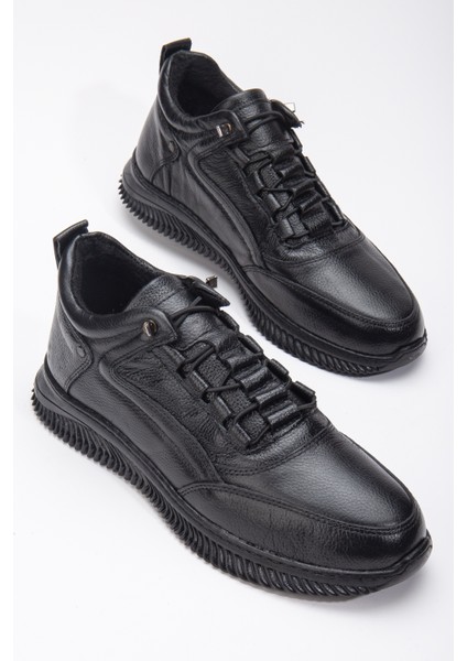 Deri Lastik Bağcıklı Erkek Yarım Bilek Bot