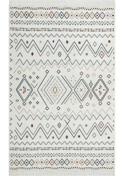 Maya %100 Naturel Pamuk Yıkanabilir Çift Taraflı Oturma Odası Mutfak Koridor Modern Kilim 05BEIGEBLU