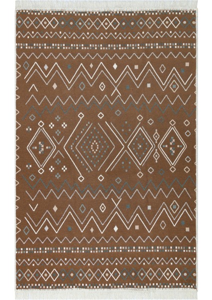 Maya %100 Naturel Pamuk Yıkanabilir Çift Taraflı Oturma Odası Mutfak Koridor Modern Kilim 05BEIGEBLU