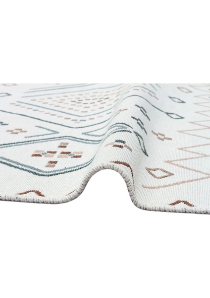 Maya %100 Naturel Pamuk Yıkanabilir Çift Taraflı Oturma Odası Mutfak Koridor Modern Kilim 05BEIGEBLU