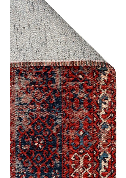 Kapadokya Antik Desenli Oturma Odası Salon Mutfak Koridor Yıkanabilir Kaymaz Tabanlı Kilim 02 Multy