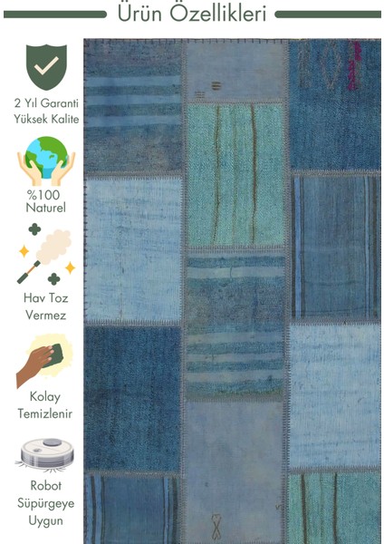 Maldives %100 Naturel Pamuk Yün Salon Oturma Odası Geleneksel Kendir Patchwork Kilim 01 Navy