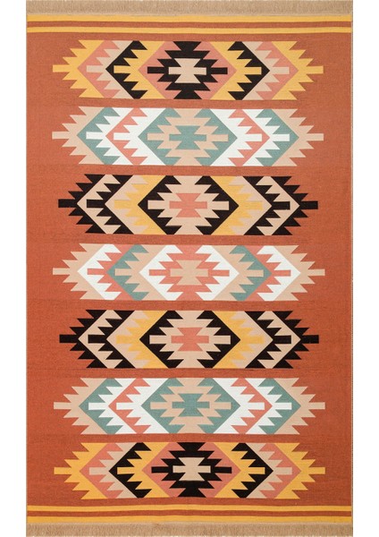 Maya %100 Naturel Pamuk Yıkanabilir Çift Taraflı Oturma Odası Mutfak Koridor Modern Kilim 39 Multy