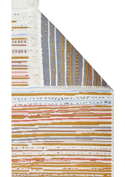 Maya %100 Naturel Pamuk Yıkanabilir Çift Taraflı Oturma Odası Mutfak Koridor Modern Kilim 35 Multy