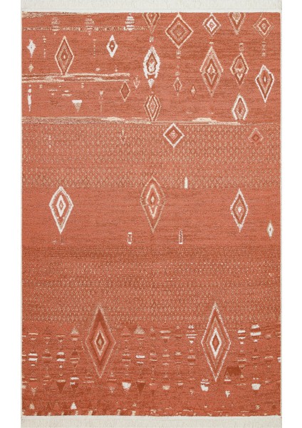 Maya %100 Naturel Pamuk Yıkanabilir Çift Taraflı Oturma Odası Mutfak Koridor Modern Kilim 37 Terra