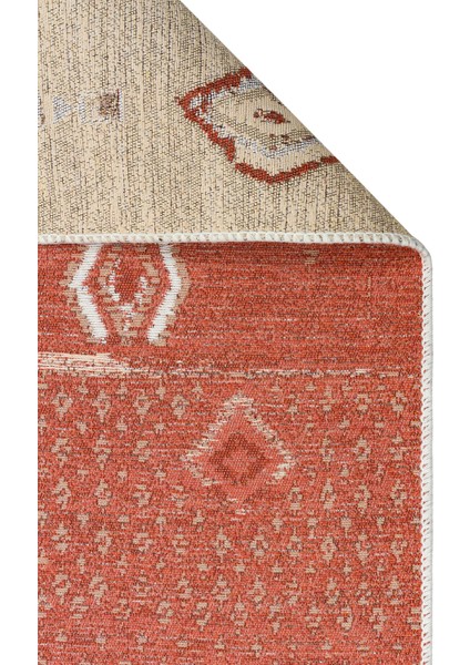 Maya %100 Naturel Pamuk Yıkanabilir Çift Taraflı Oturma Odası Mutfak Koridor Modern Kilim 37 Terra