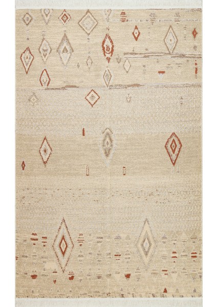 Maya %100 Naturel Pamuk Yıkanabilir Çift Taraflı Oturma Odası Mutfak Koridor Modern Kilim 37 Terra