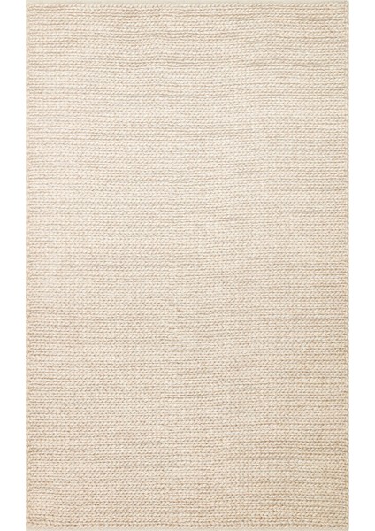 Woolstar %100 Naturel Kazak Desenli Salon Oturma Odası Koridor Antre El Dokuma Örgü Halı Beıge