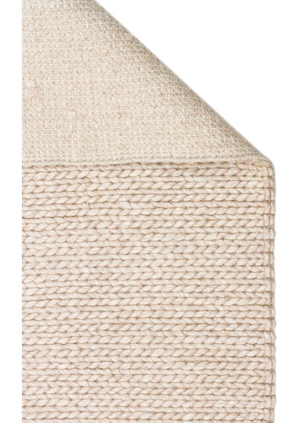 Woolstar %100 Naturel Kazak Desenli Salon Oturma Odası Koridor Antre El Dokuma Örgü Halı Beıge