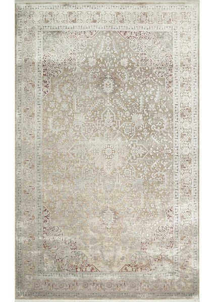 Golden Serisi %100 Naturel Yumuşak Dokulu Vintage Esintilere Sahip Sık Dokuma Salon Halısı 02 Grey