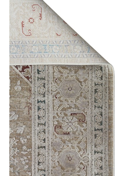 Golden Serisi %100 Naturel Yumuşak Dokulu Vintage Esintilere Sahip Sık Dokuma Salon Halısı 02 Grey