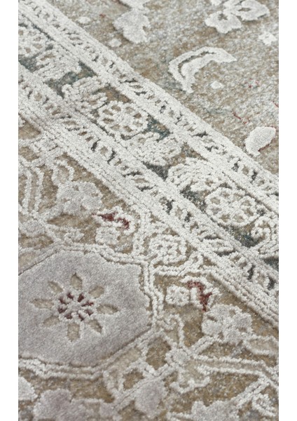 Golden Serisi %100 Naturel Yumuşak Dokulu Vintage Esintilere Sahip Sık Dokuma Salon Halısı 02 Grey