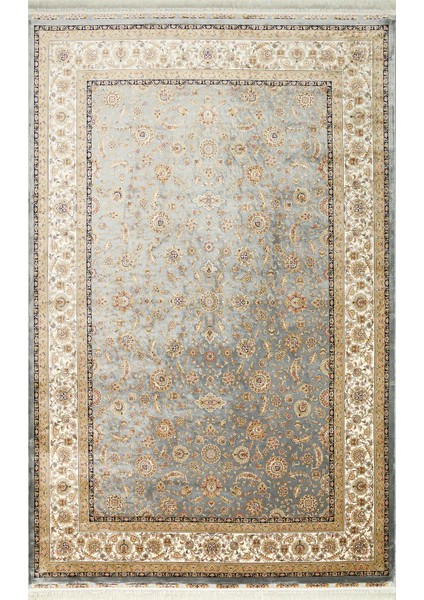 Topkapı Serisi Yüksek Kalite Sık Dokuma Klasik Desenli Özel Işıltılı Salon Halısı 03 Grey Cream