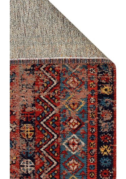 Kapadokya Antik Desenli Oturma Odası Salon Mutfak Koridor Yıkanabilir Kaymaz Tabanlı Kilim 04 Multy